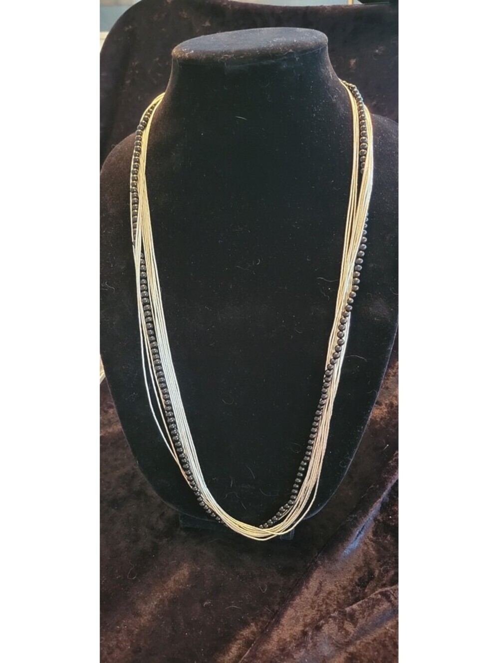 VTG Southwest-Style 925 Necklace with Black Onyx Beads